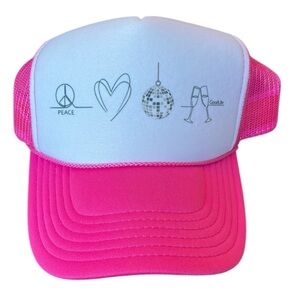 Peace Love Disco Cheers Trucker Hat